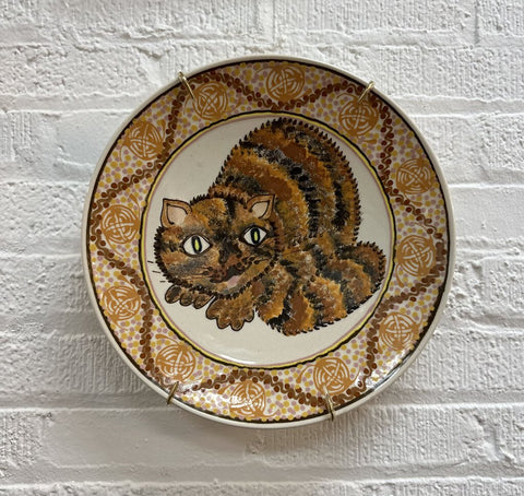 Vtg Rothwoman Handmade Pottery Cat Large Plate IN STORE PICK UP ONLY