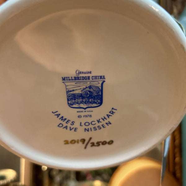 Vintage 1978 James Lockhart Dave Nissen Owl Mug Beer Stein w/ Gilt Details