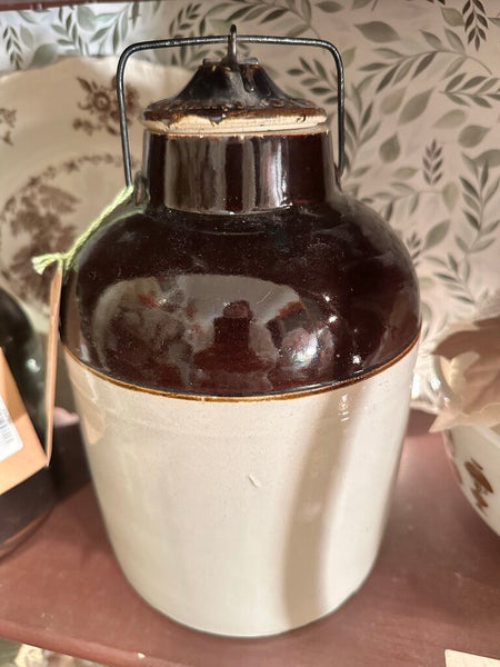 Weir Vintage Canning Two Toned Brown and White Canning Crock