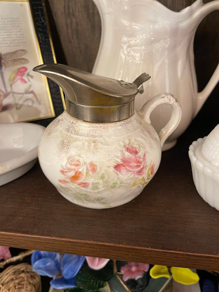 Antique 1800's syrup pitcher 5 in high as is