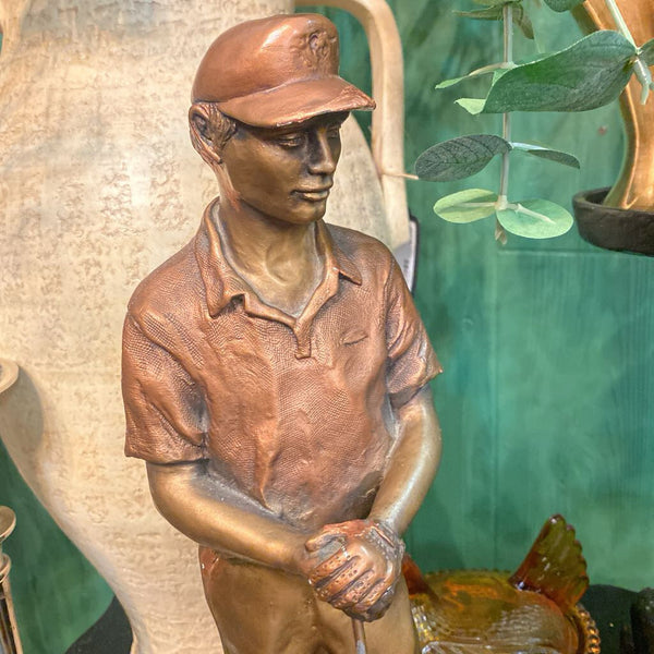 Vintage Austin Bronzed Sculpture of Golfer by Alice Heath 16.5" x 6"