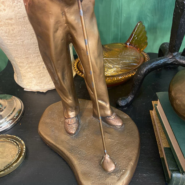 Vintage Austin Bronzed Sculpture of Golfer by Alice Heath 16.5" x 6"