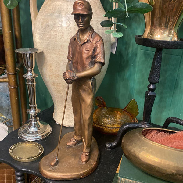 Vintage Austin Bronzed Sculpture of Golfer by Alice Heath 16.5" x 6"