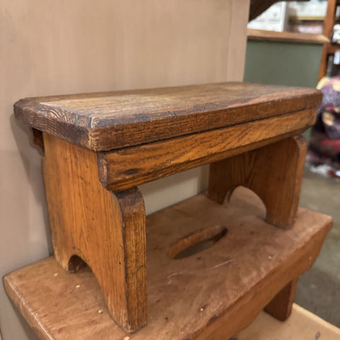 Vintage Handmade Wood Stool 14x6