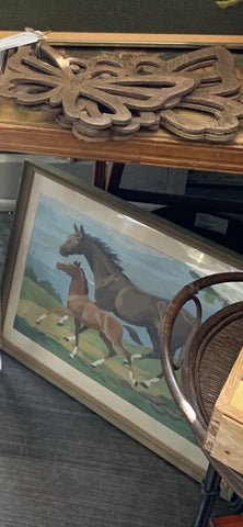 Vintage framed horses Paint by Number 19 x 16