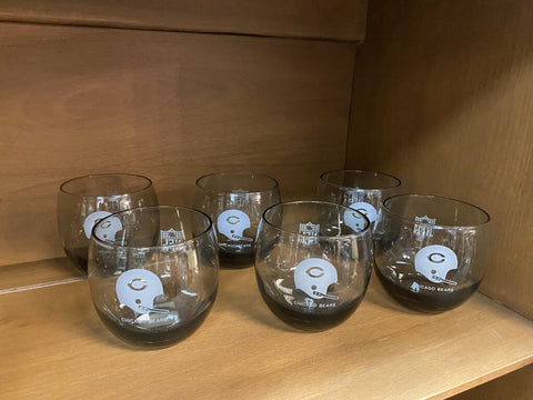 Set of 6 Smoky Gray Bears NFL Glasses