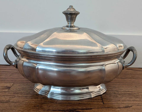 Vintage French Pewter Tureen (Lid Marking)