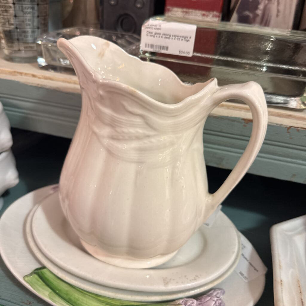 Antique Adam's & Sons Ironstone 7 in wheat pitcher as is