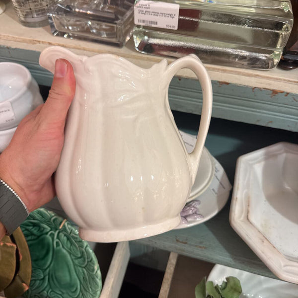 Antique Adam's & Sons Ironstone 7 in wheat pitcher as is