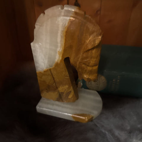Marble Horse Head Bookend
