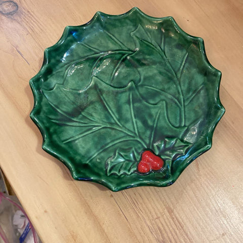 Green Holly Plate