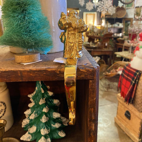 Brass Santa Stocking Holder