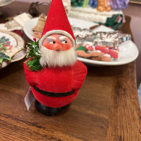 Vintage West German red Santa candy container, excellent condition, 9" tall, to top of hat