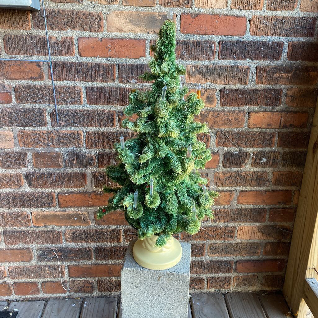 Vintage lighted tree with base 25in tall