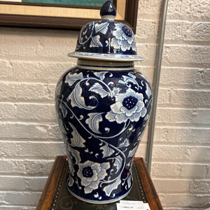 Blue and White Ginger Jar 9x19"