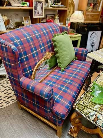 Plaid settee