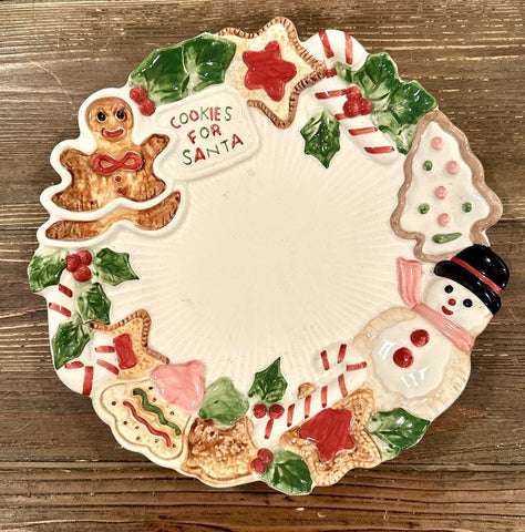 VINTAGE FITZ and FLOYD "COOKIES FOR SANTA" PLATE