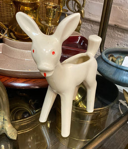 White Ceramic Deer Planter H2013