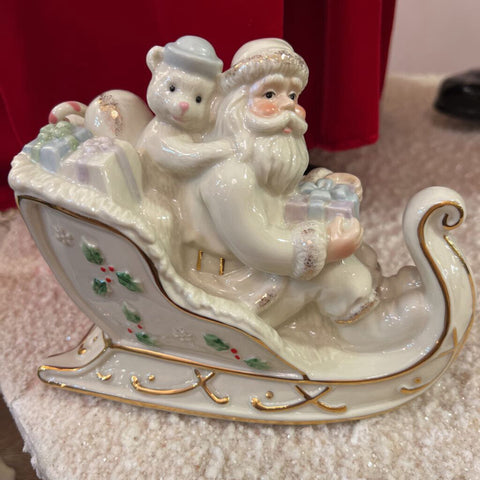 Lenox Sleigh with Santa and bear