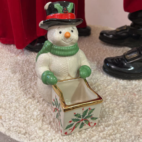 Lenox snowman happy holidays treat box