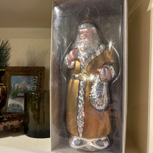 vintage department 56 mercury glass gold santa