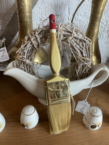 Vintage Paint Brush~ Gold, Red & White~ 2.25" w x 9.5" l