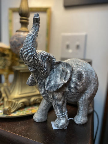 Metallic silver elephant