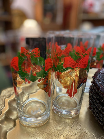 Set of four bells highball glasses