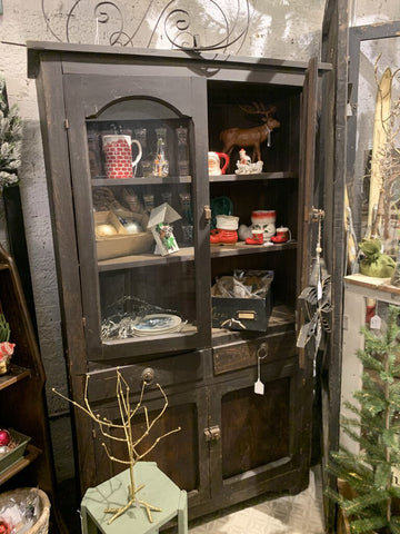 Primitive Black Wood Cabinet~ 15.5" d x 41" w x 71" t ~ Pick up in Store