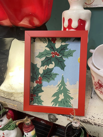 Jens Fresh Vintage ~ Vintage hand painted Christmas wallpaper framed