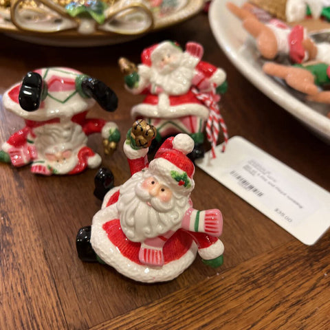 Set of 3 Fitz and Floyd tumbling Santas