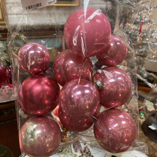 Pink Ornaments Set of 9