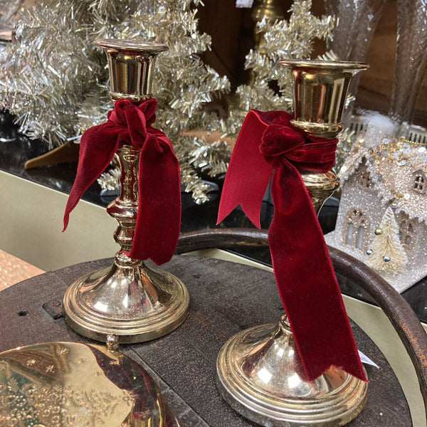 Set of Brass Candlesticks Made in England