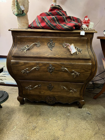 Baker three drawer bombe style chest, not shippable