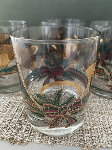 Vintage CULVER Set of 4 Yule Horn Glasses