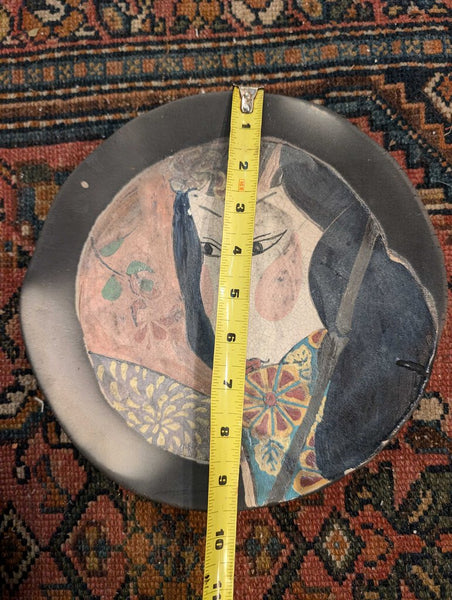 2 Japanese handpainted plates man and woman