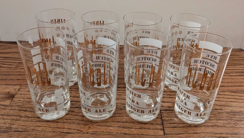 Vintage Hi Ball Barware 8/Set