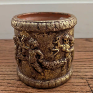 Vintage Gold Cherub Planter 5x5