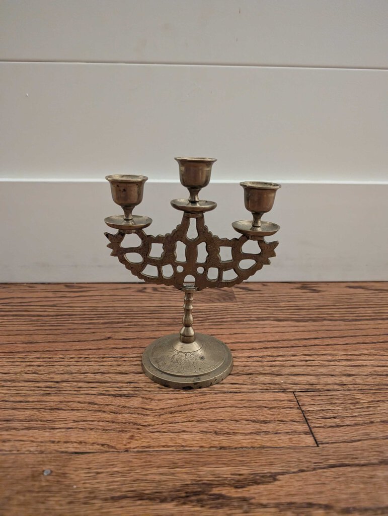 Vintage Brass Candelabra 6x7