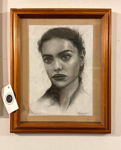 Signed Pencil portrait framed