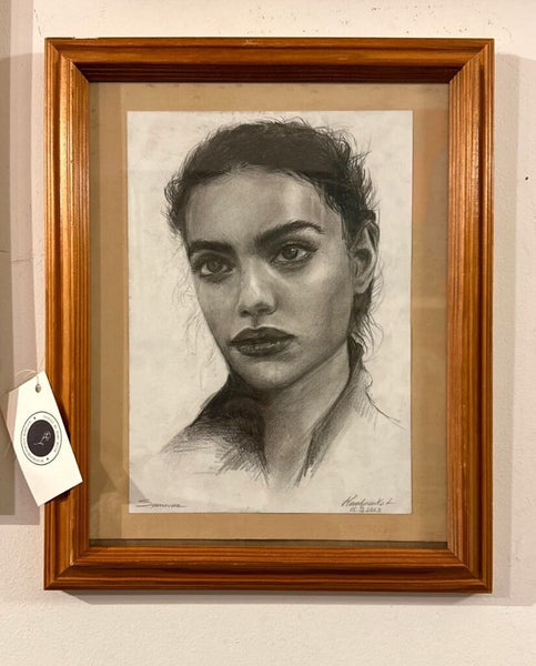 Signed Pencil portrait framed