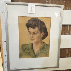 1944 pastel portrait woman 29x23. 5 inches