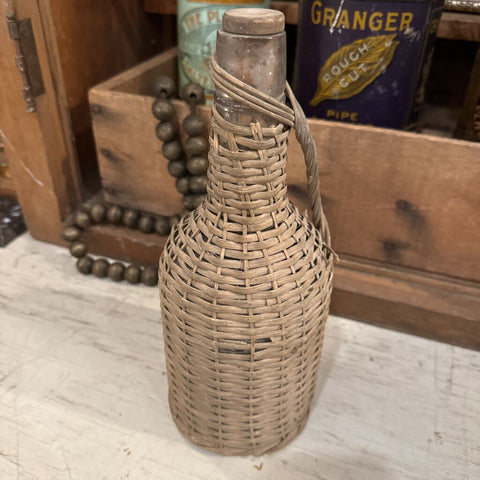 Vintage wicker bottle