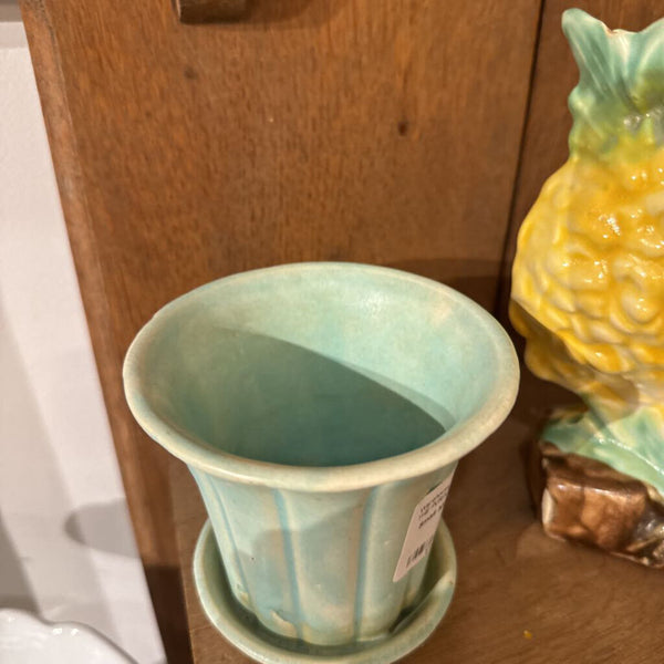 Small McCoy teal planter