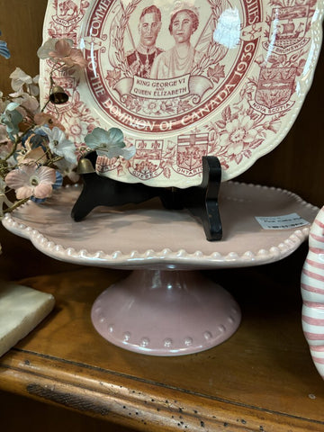 Pink Cake Plate 10in