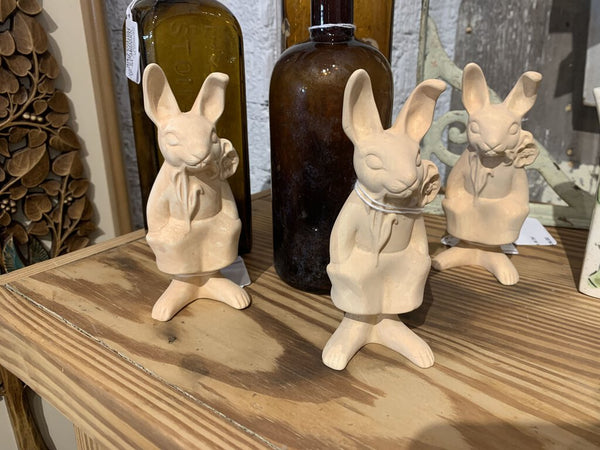 Vintage Pottery Bunny~ 2.25" l x 2" w x 5.5" t