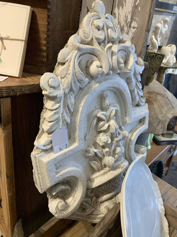 Antique Architectural Plaster Floral Relief from old home in Indianapolis, Indiana~ 15.5" w x 23" l~ Pick up in Store