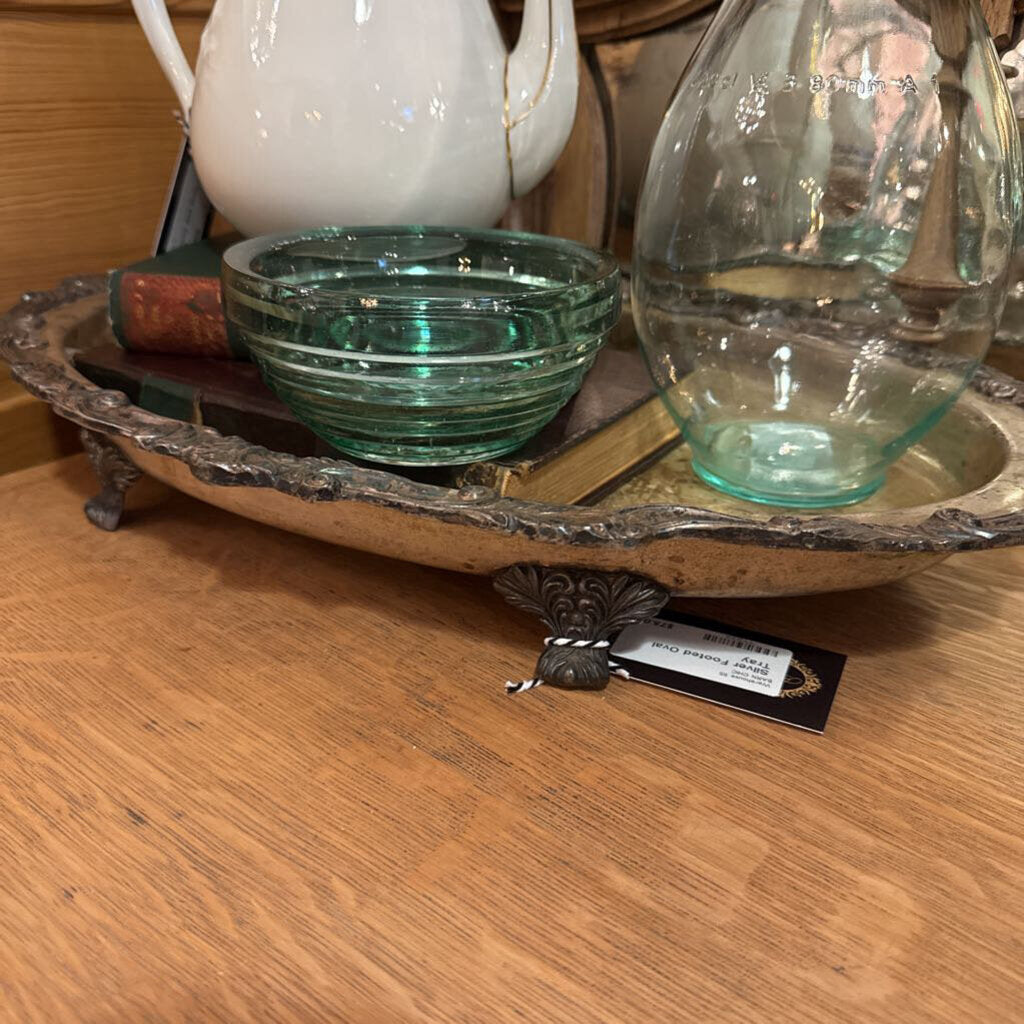 Silver Footed Oval Tray