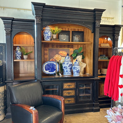 Walter E Smithe Large Black Wall Unit 120W 104.5H 28D