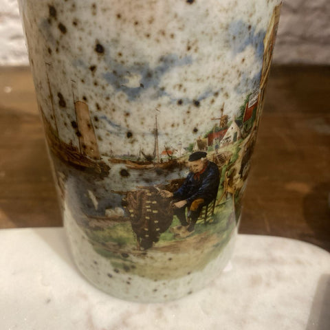 Vintage German Pottery Beer Bottle 8.5"h x 4"w